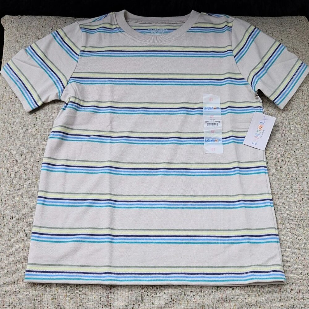 Garanimals Kids Tee Crew Neck T Shirt Short Sleeve Multi Color stripe Size 5T